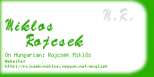 miklos rojcsek business card